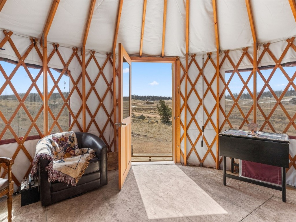a living room with a couch and a table