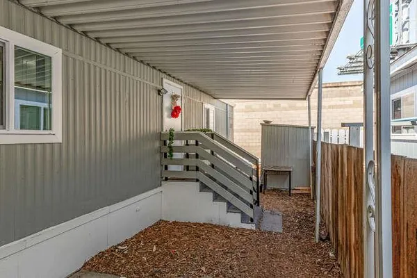 a storage room with water heater