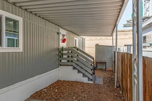 a storage room with water heater