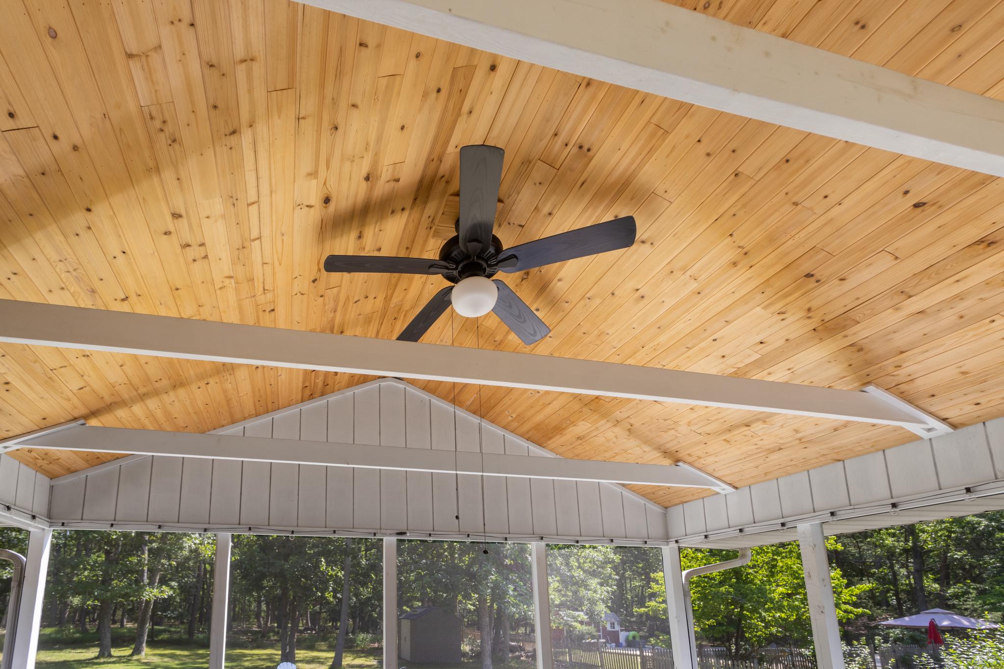 64 Patty Bowker Road Tabernacle, NJ 08088 - Photo 26 of 35 New arched wooden ceiling w/ceiling fan.