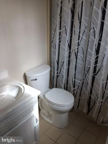 a white toilet sitting next to a shower curtain
