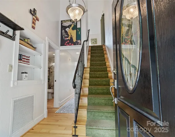 a view of an entryway with a front door