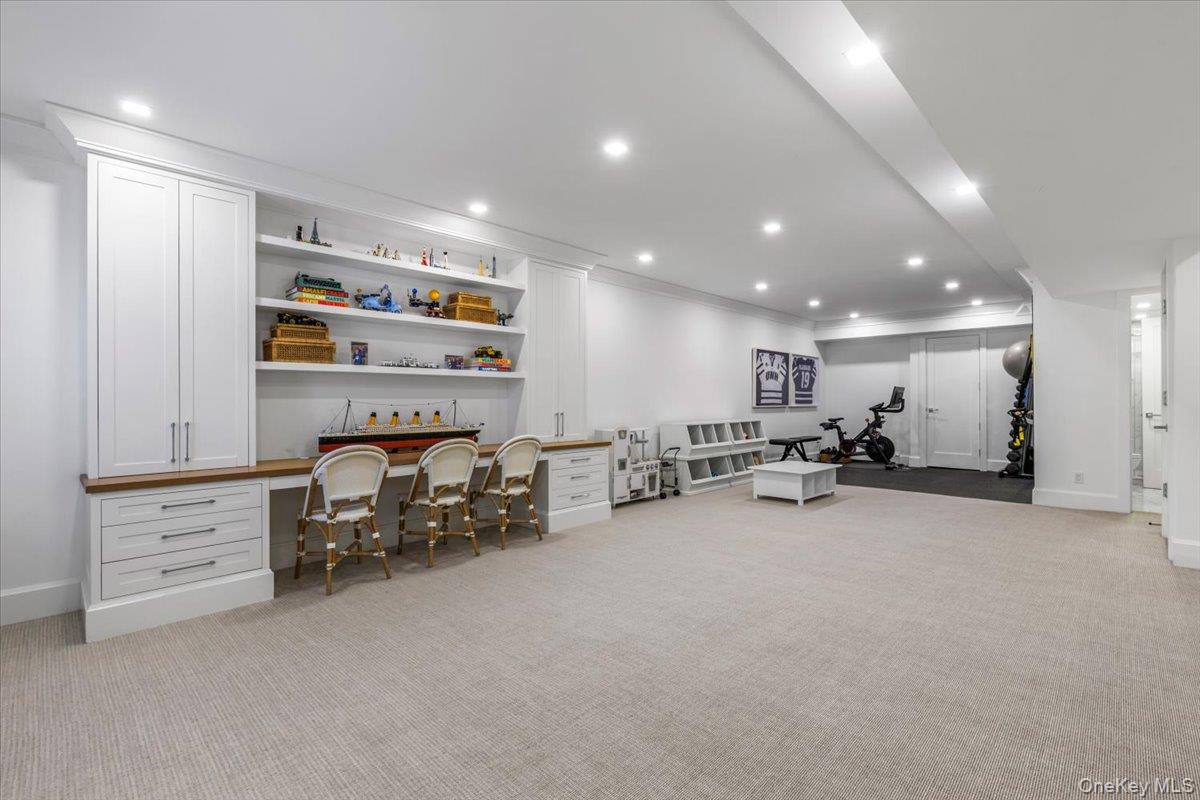 100 Dearborn Avenue Rye, NY 10580 - Photo 32 of 49 Built in desk and cabinetry in lower level, perfect for homework, arts and crafts, etc.