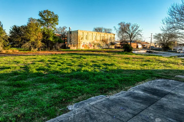 a view of a swimming pool with an outdoor space