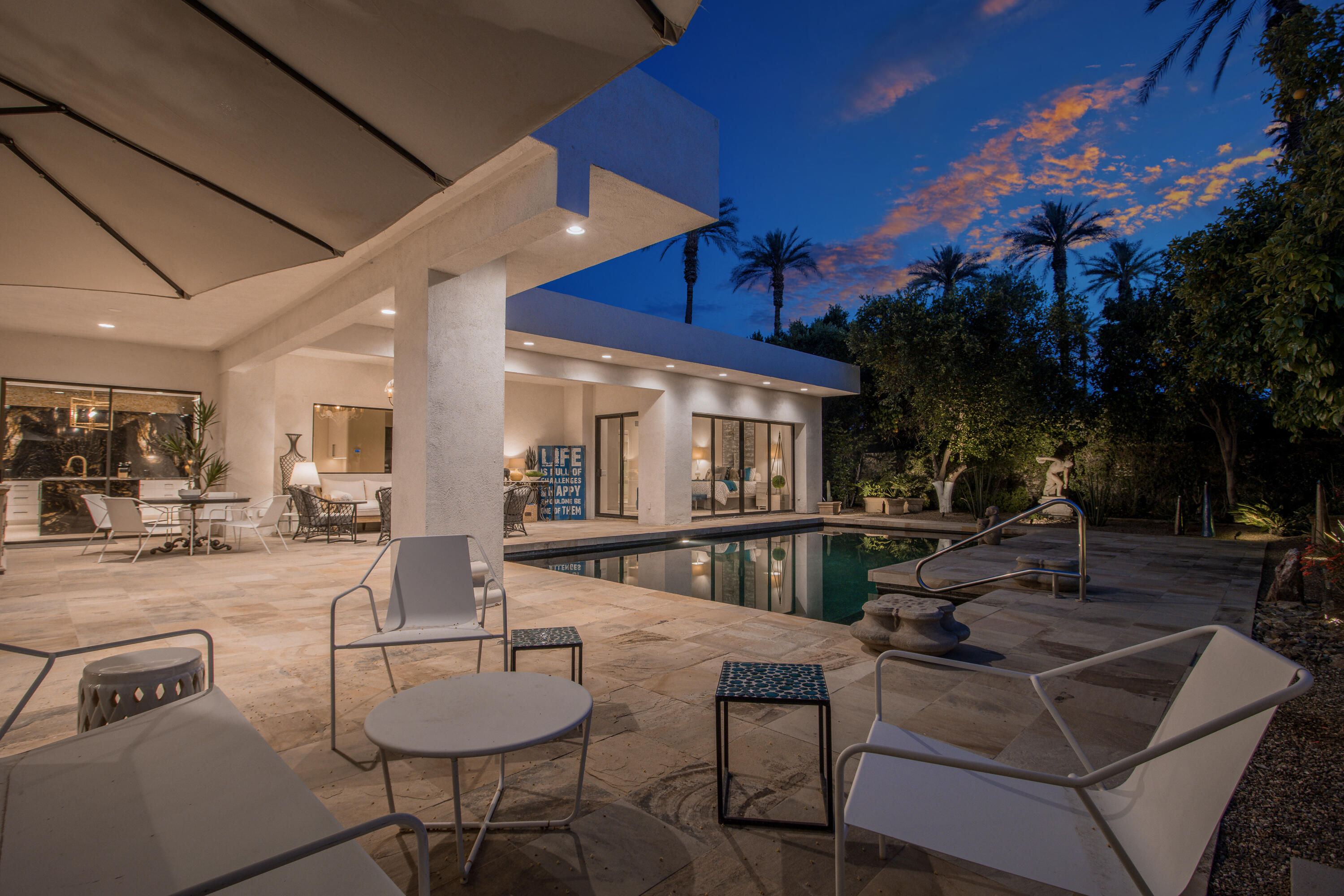 a outdoor space with patio lots of furniture
