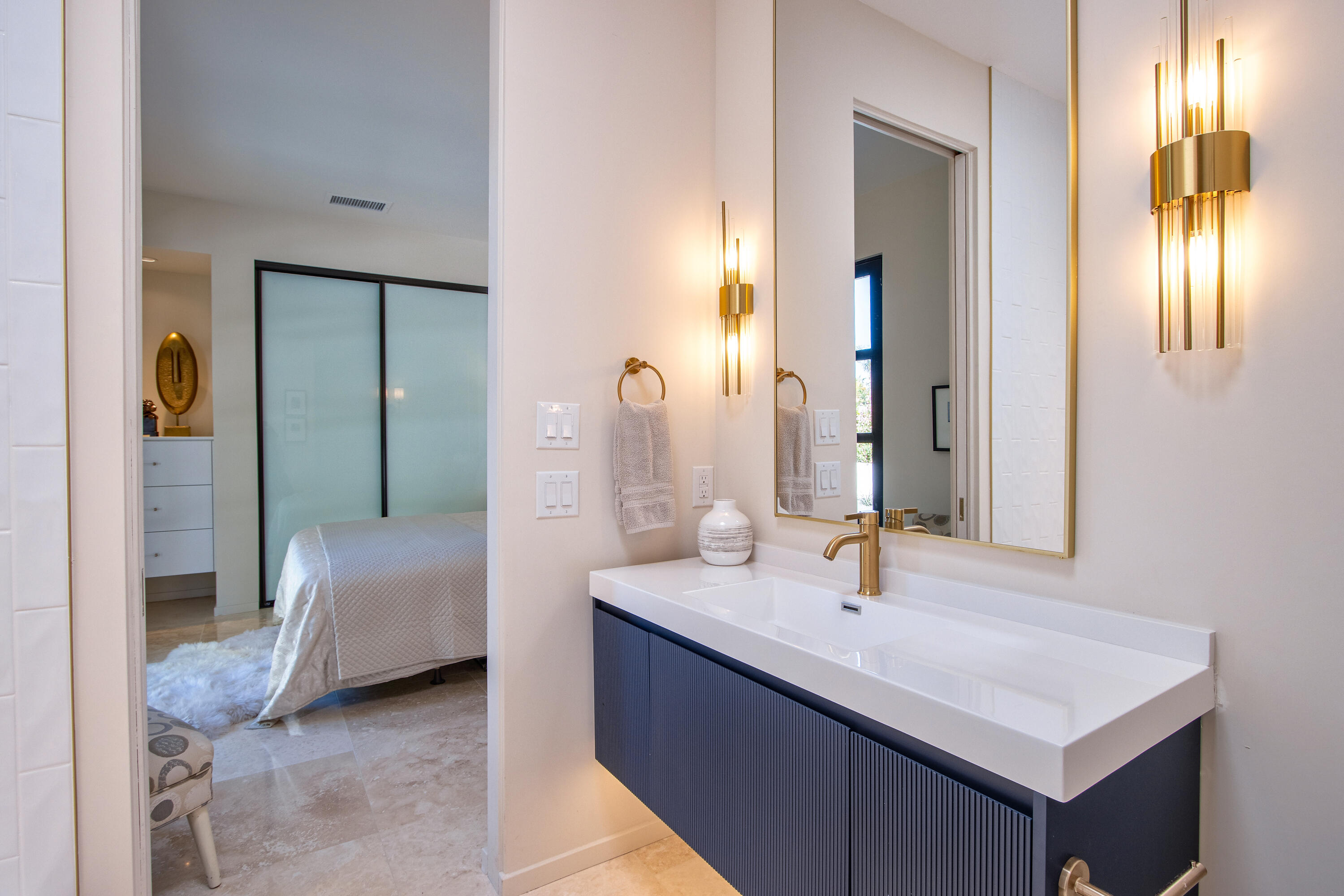 37355 Palm View Road Rancho Mirage, CA 92270 - Photo 31 of 49 a en suite bathroom with a sink and a mirror