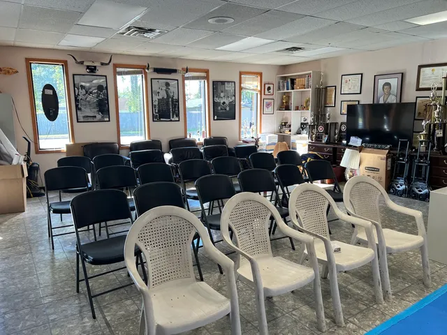 a living room with furniture