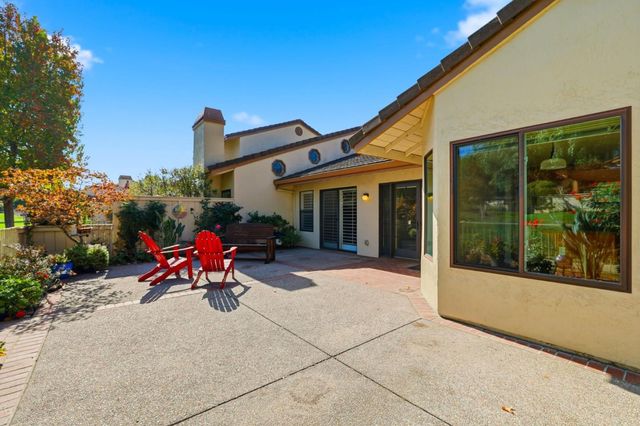a view of a bench in a yard