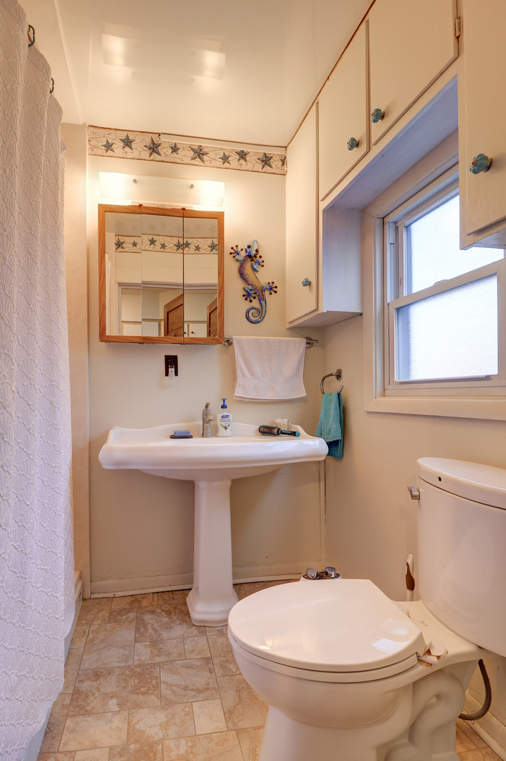 700 North 3rd Street Clinton, IA 52732 - Photo 11 of 30 a bathroom with a sink a toilet and mirror