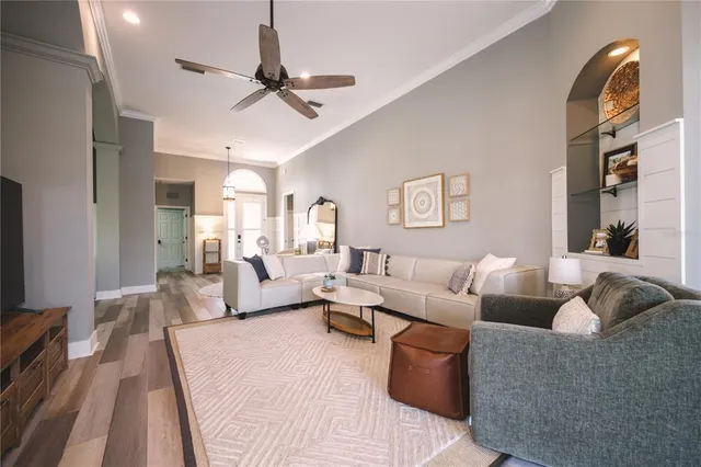 a living room with furniture