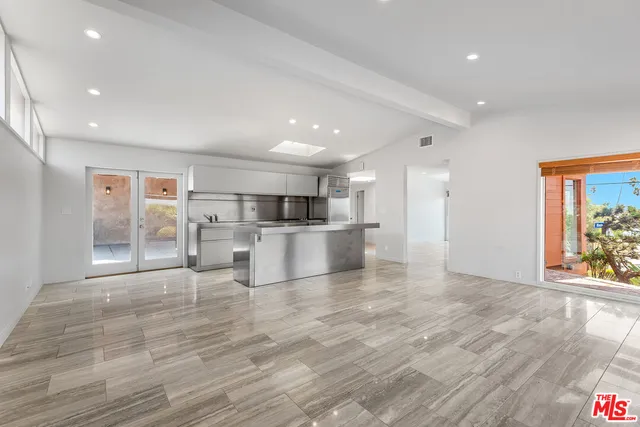 a view of kitchen with wooden floor