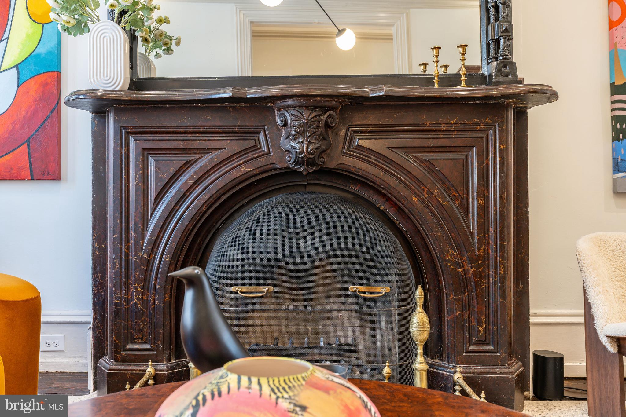 632 Spruce Street Philadelphia, PA 19106 - Photo 9 of 88 a close view of a fireplace in a bathroom