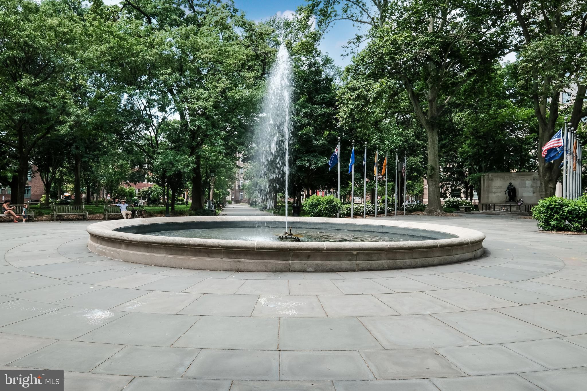 1316 Pine Street, Unit 3R Philadelphia, PA 19107 - Photo 10 of 12 a view of fountain with tree in the background