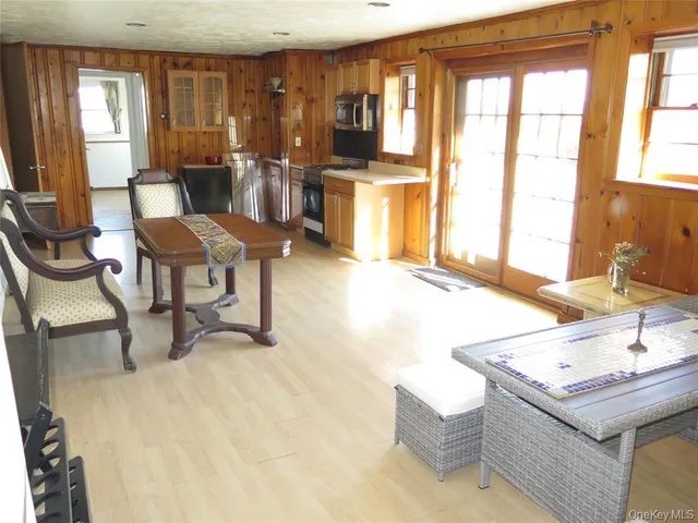 a view of a terrace with seating space