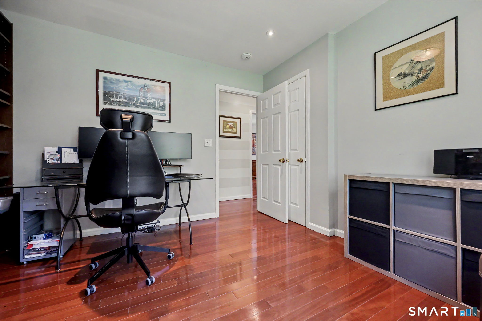 1100 Stillwater Road Stamford, CT 06902 - Photo 27 of 40 Bedroom currently used as Office with Engineered Hardwood Floor