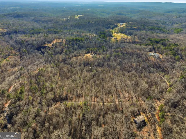 a view of a yard with snow on the road