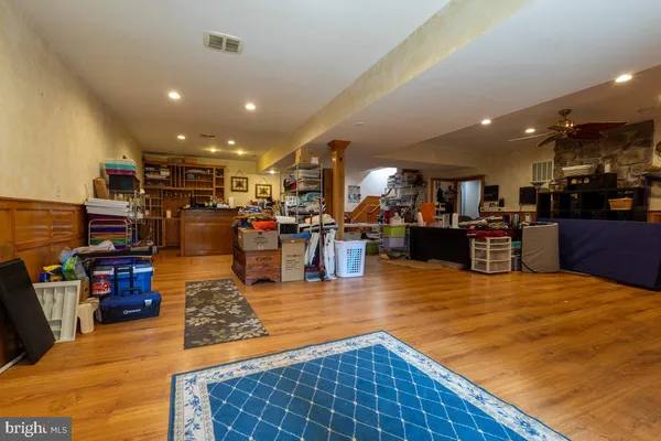 a view of a living room with furniture