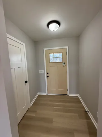 a view of a livingroom with a window