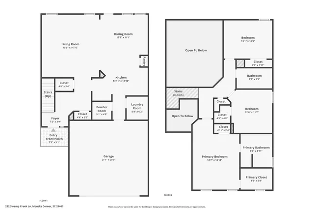 $325,000 | 232 Swamp Creek Lane, Moncks Corner, SC 29461