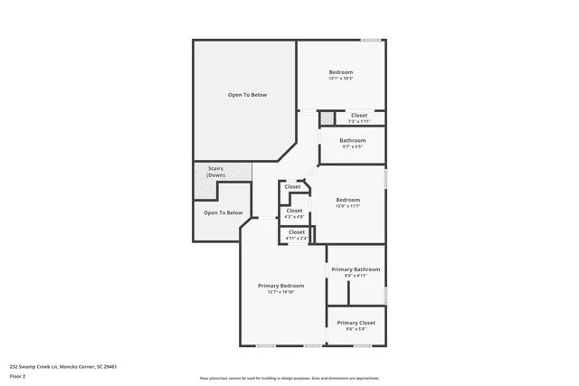 $325,000 | 232 Swamp Creek Lane, Moncks Corner, SC 29461