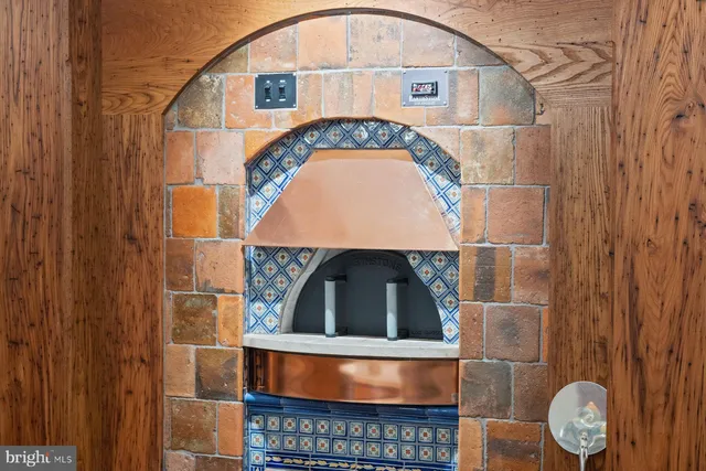 a bathroom with a shower curtain