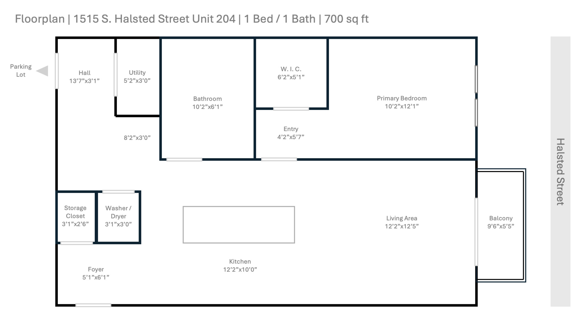1515 South Halsted Street, Unit 204 Chicago, IL 60607 - Photo 14 of 14 a picture of a floor plan