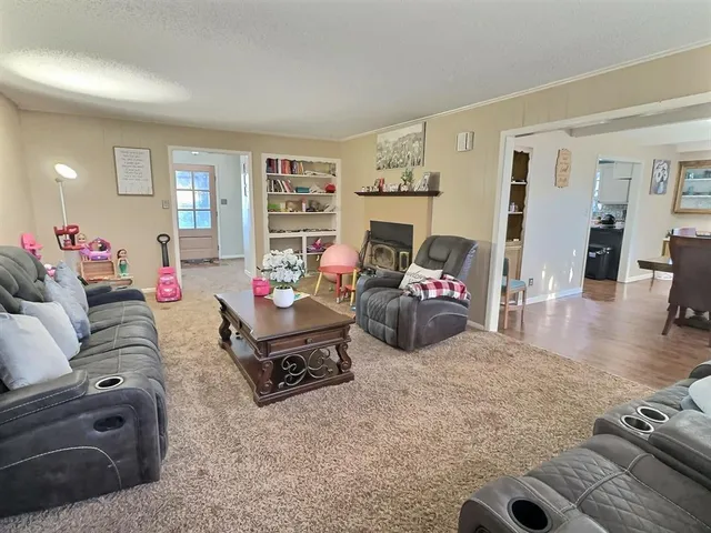 a living room with furniture and a couch