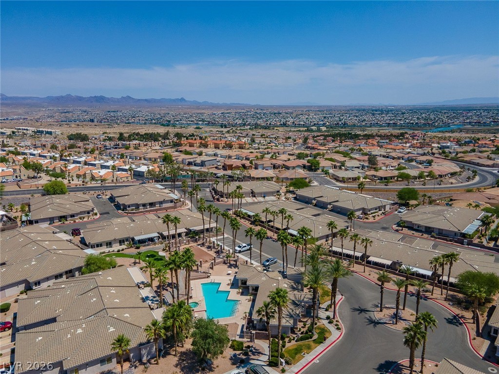 3350 Pheasant Canyon Way, Unit 1008 Laughlin, NV 89029 - Photo 66 of 80 Aerial perspective of of the gated Quail Ridge Community with the Clubhouse, Pool, Putting Green, and Horseshoe Court.