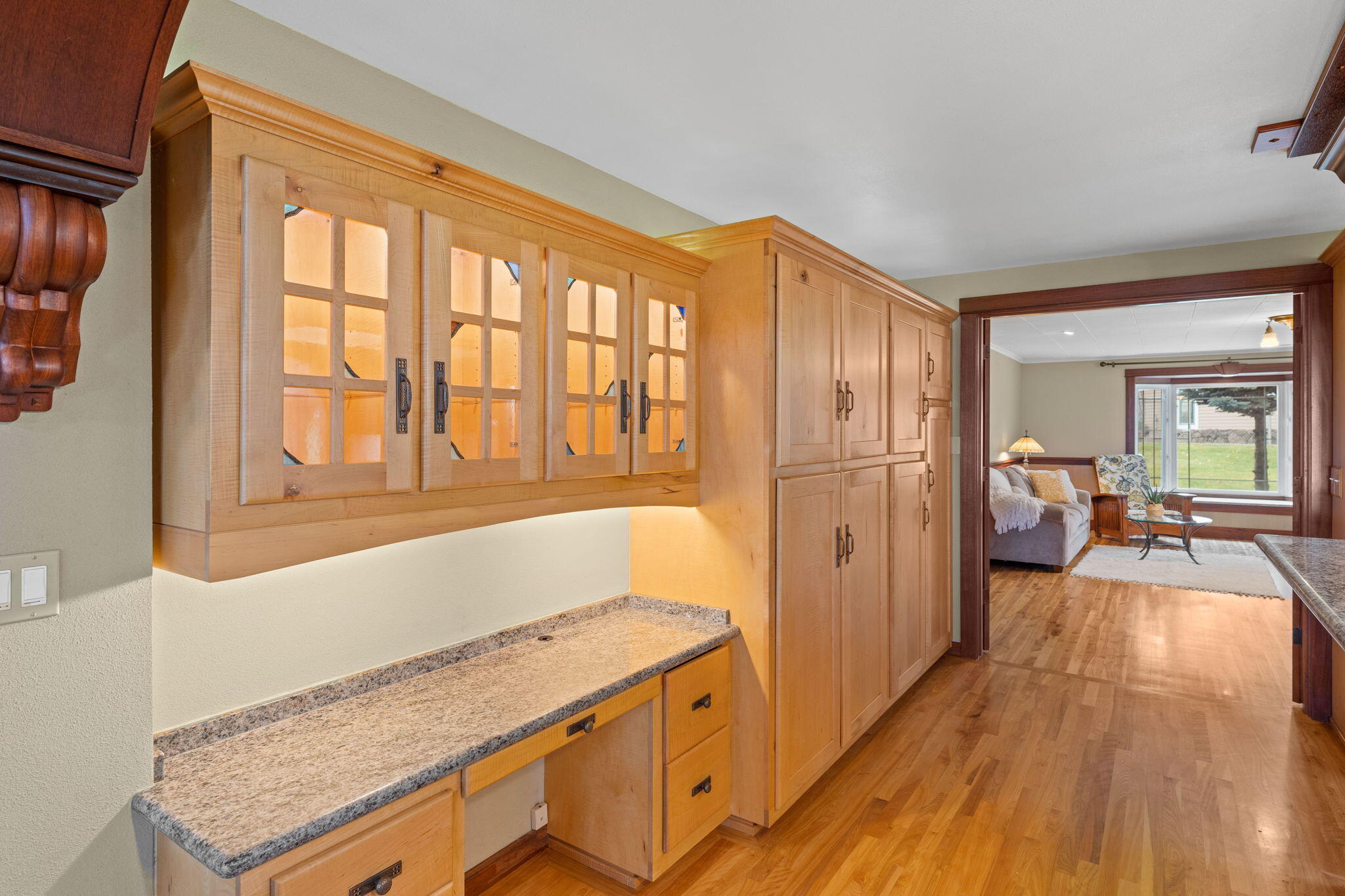 21925 Bear Creek Road Bend, OR 97702 - Photo 27 of 104 a bathroom with a granite countertop sink and a large mirror