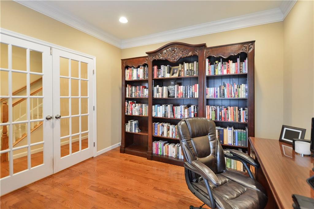 132 Walnut Drive McKees Rocks, PA 15136 - Photo 3 of 25 Den/office. Crown molding is a perfect compliment to the hardwood floors. Recessed lighting is found throughout most of the home!