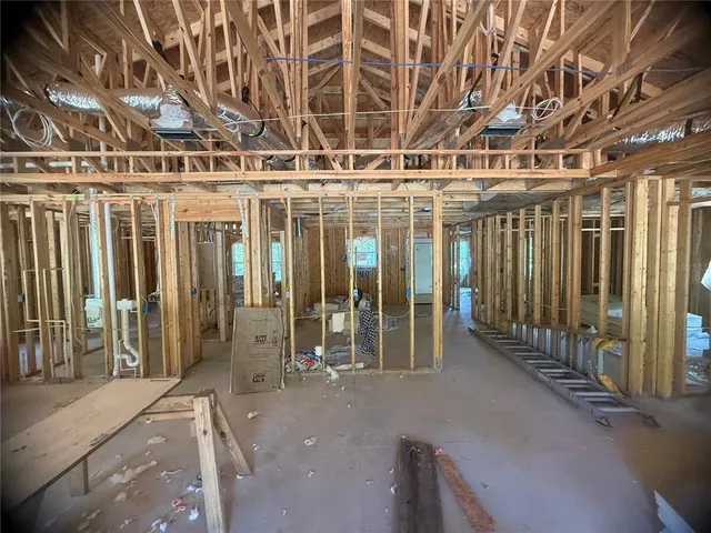 a view of a porch with a roof