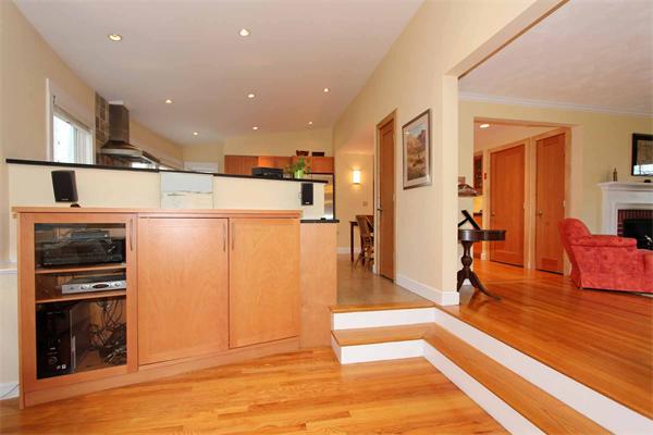 139 Richdale Road Needham, MA 02494 - Photo 9 of 25 a view of a living room kitchen and a refrigerator