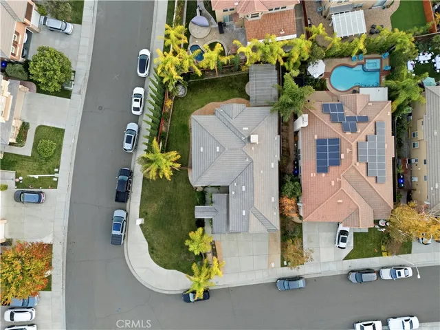 an aerial view of a house