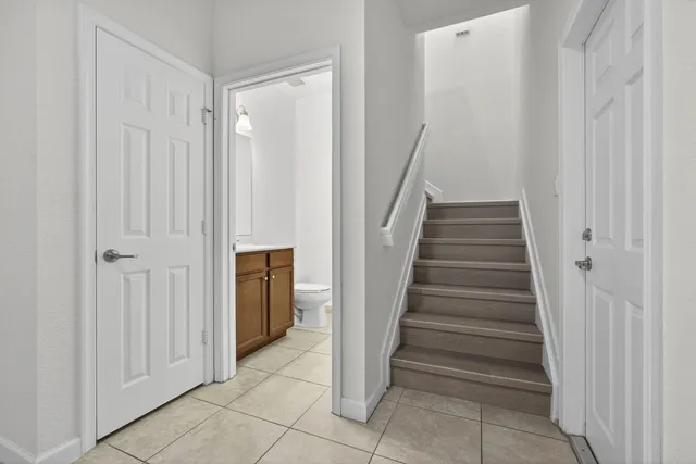 a view of an entryway with staircase