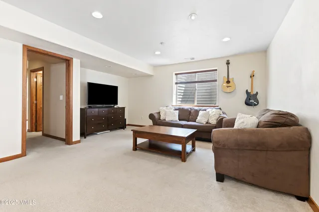 a view of a room with storage