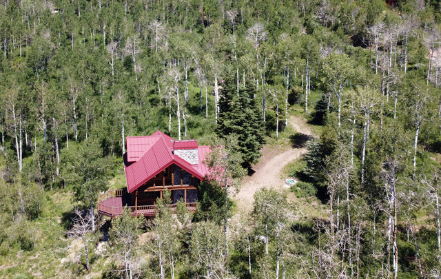 6210 Mountain View Road, Unit 133 Coalville, UT 84017 - Photo 5 of 87 Aerial view south side of cabin with 2 story covered deck.