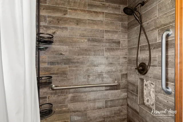 a bathroom with a shower