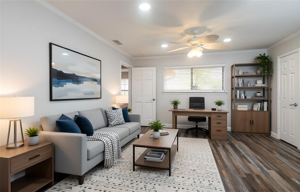 13 Crestview Circle Rockwall, TX 75087 - Photo 25 of 37 a living room with furniture and a flat screen tv