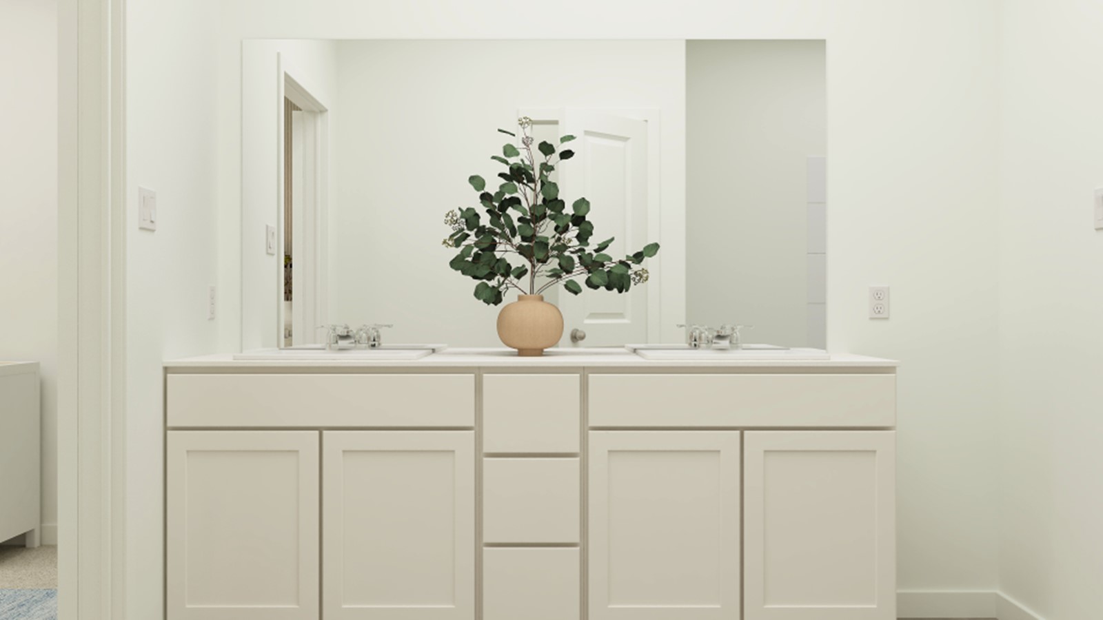 201 Orchard Cove Snook, TX 77879 - Photo 21 of 22 a bathroom with a sink a mirror and a potted plant