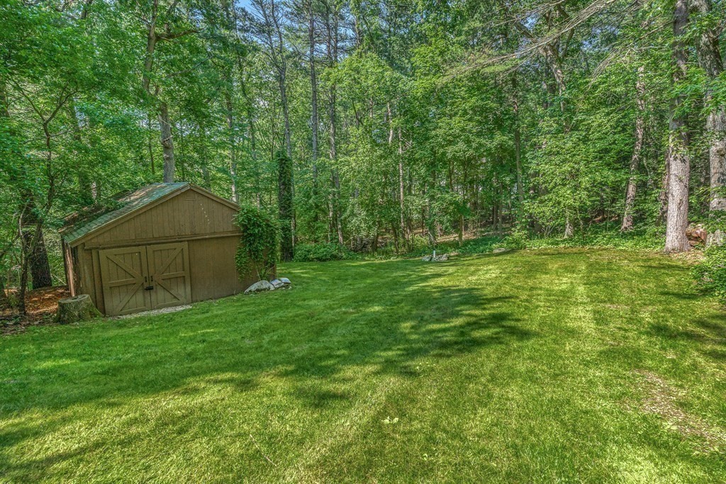 255 Westerly Road Weston, MA 02493 - Photo 33 of 35 a backyard of a house with plants and large trees