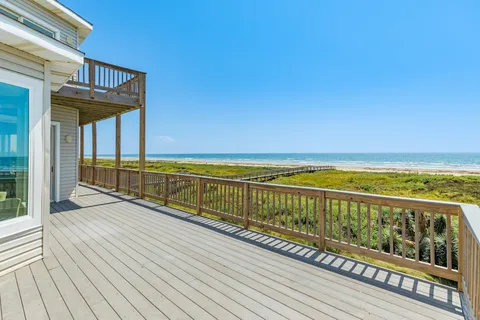 a view of ocean from a balcony