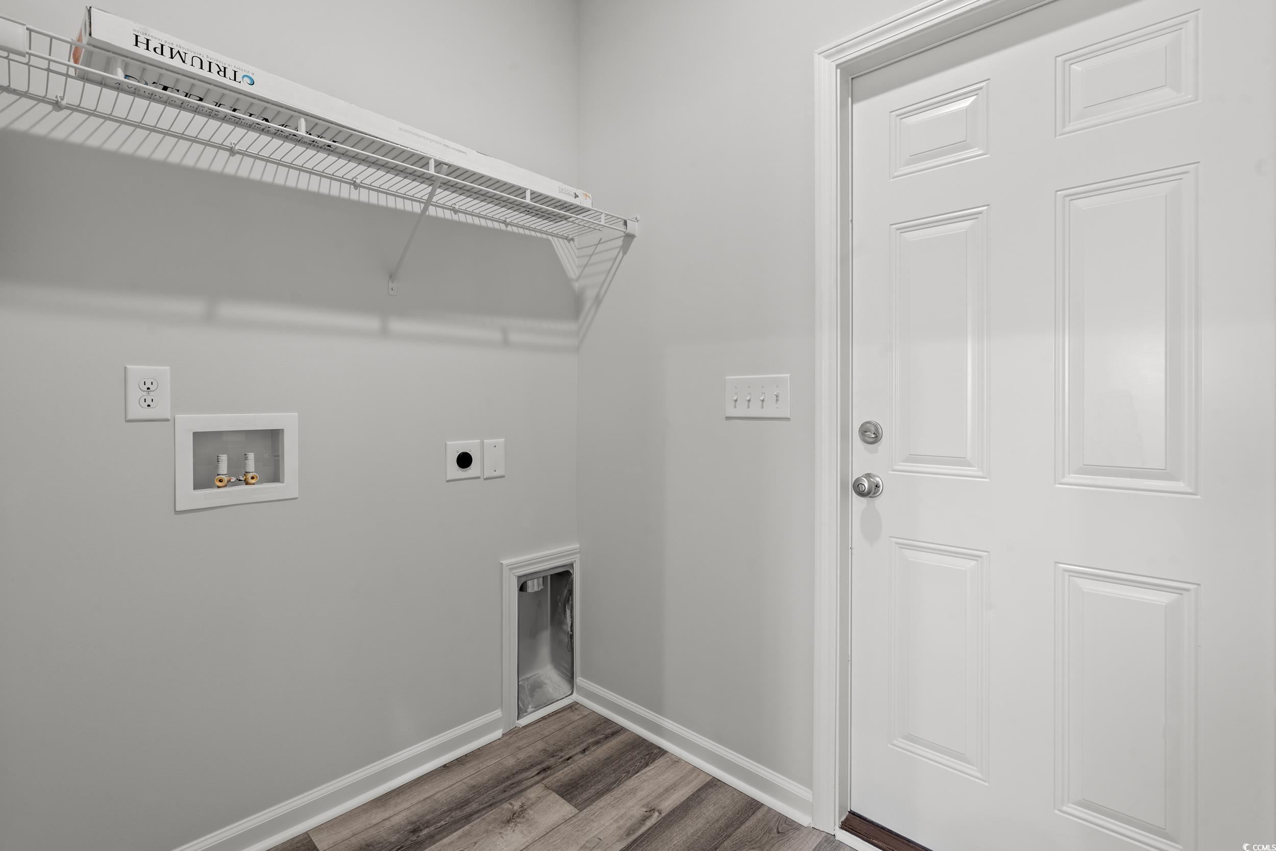 267 Stillbrook Drive Longs, SC 29568 - Photo 7 of 37 Washroom with wood finished floors, hookup for an electric dryer, and hookup for a washing machine