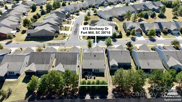 an aerial view of multiple house