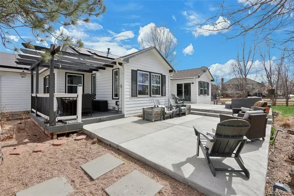 a view of a house with patio
