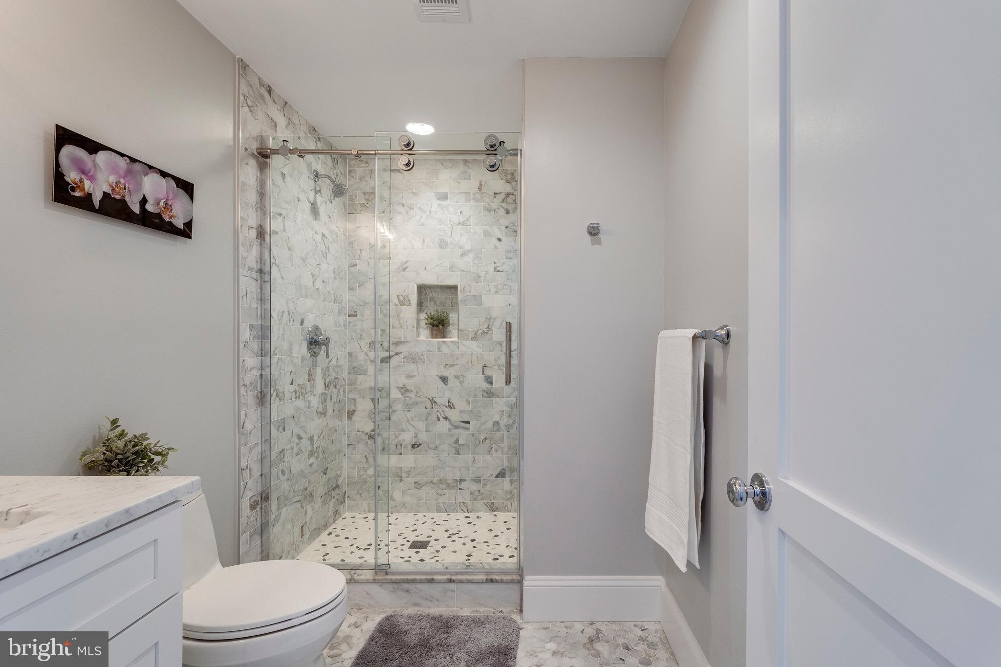 3616 T Street Northwest Washington, DC 20007 - Photo 35 of 49 a bathroom with a shower a toilet and a shower