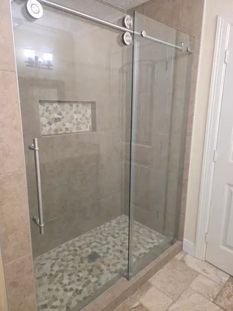 a bathroom with a shower