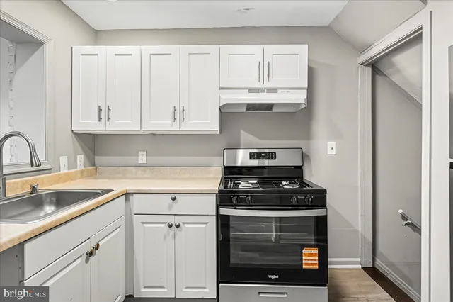 a view of small space with wooden floor