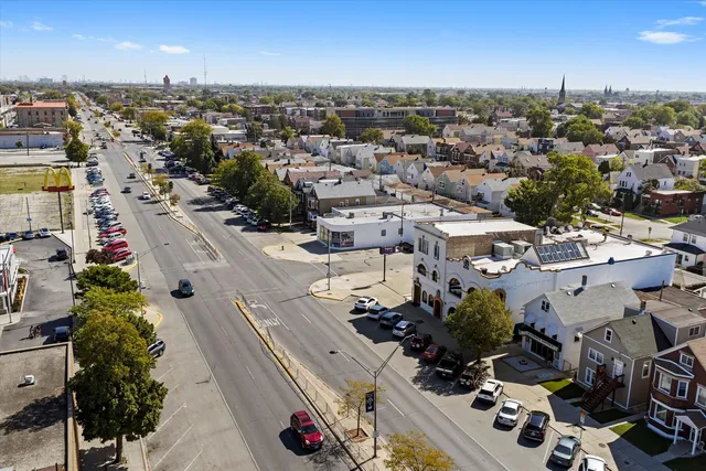 an aerial view of a city
