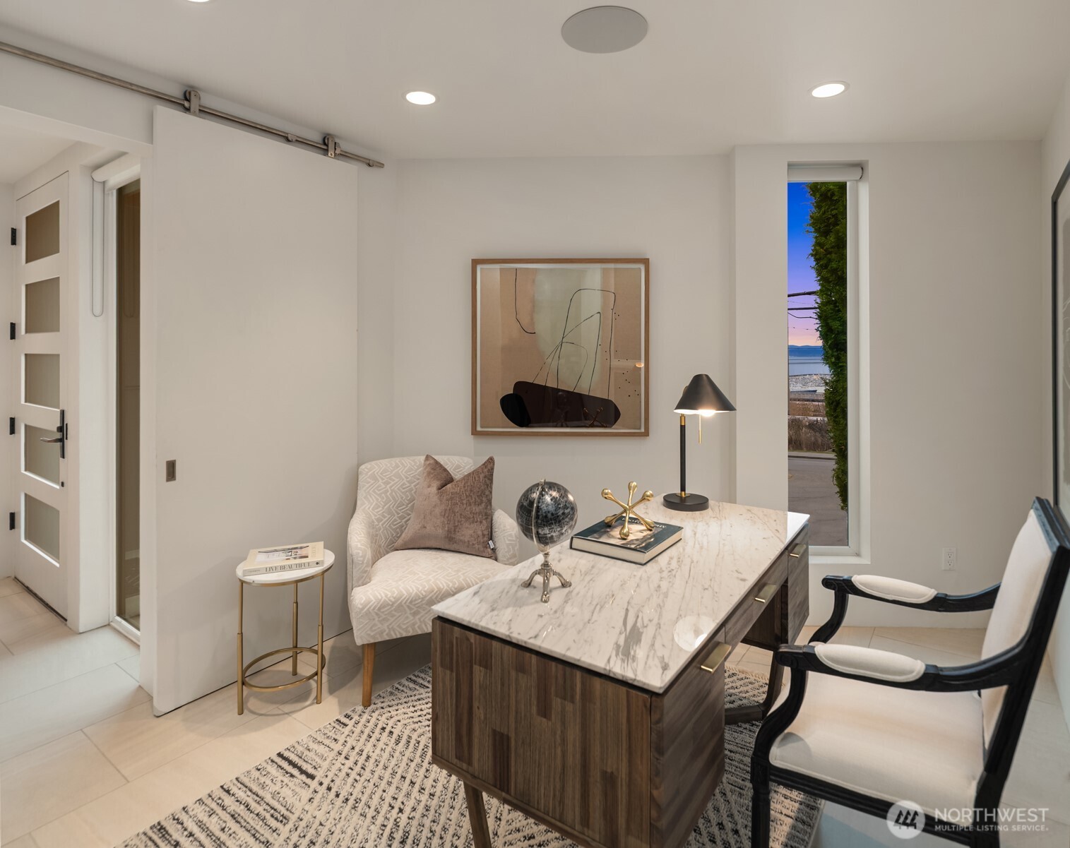 1400 Olympic Way West Seattle, WA 98119 - Photo 26 of 40 a view of a kitchen area with furniture and wooden floor