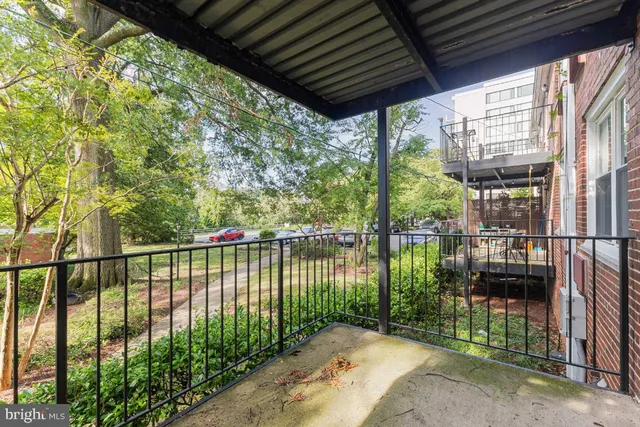a view of a balcony with lake view
